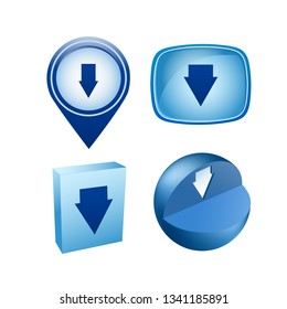 Arrow Download Loading icons set of flat signs and symbols