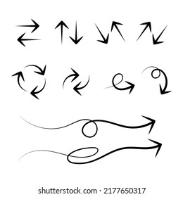 arrow drawing, arrows pointing in various directions