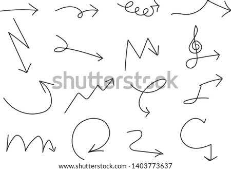 Arrow. drawing hand line. free style 