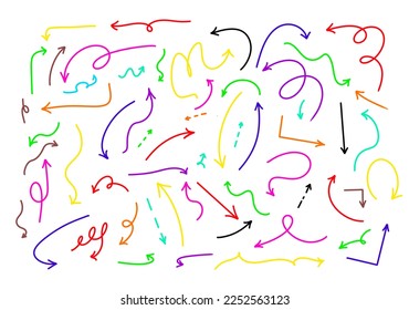 arrow drawing symbol  with rainbow colored lines