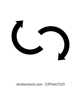 Arrow drawn with black marker on white background - curved arrow sign