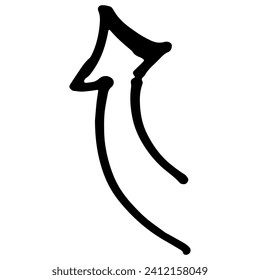 Arrow drawn with black marker on white background