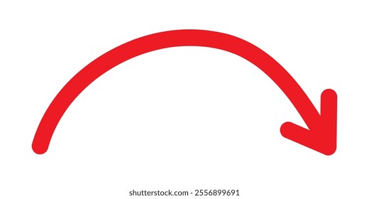 Arrow drawn with black marker on white background, top view . 333