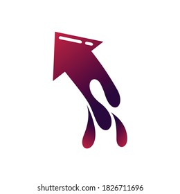 flecha con el logotipo del vector de gota