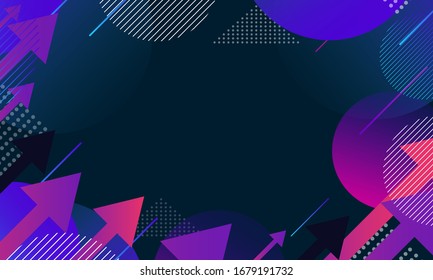 Up arrow dynamic Abstract Colorful geometric purple mixed blue background  Fluid shapes composition and trendy gradient shapes composition vector design