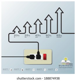 Arrow Electric Wire Business Infographic Background Design Template