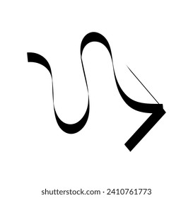 Arrow element of black-white set. . The bold, black arrow stands out against the crisp white background, making it an ideal choice for drawing attention and directing focus. Vector illustration.