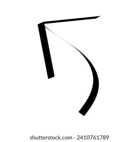 Arrow element of black-white set. Its clean outline design ensures the message remains clear, making it an excellent choice for wide range of applications, brochures and signage. Vector illustration.