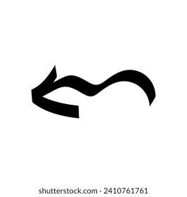 Elemento Arrow del conjunto blanco-negro. La curva fluida de esta flecha imparte un sentido de elegancia y dirección, lo que la convierte en una adición versátil a varios proyectos de diseño. Ilustración vectorial.