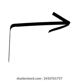 Elemento Arrow del conjunto blanco-negro. Su estilo de contorno y su elegante curva lo hacen adecuado para una amplia gama de proyectos de diseño, desde interfaces digitales hasta materiales de impresión. Ilustración vectorial.