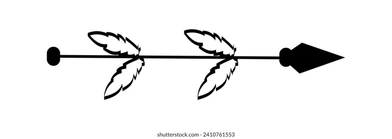 Arrow element of black-white set. This minimalist black arrow illustration in an outline style adds a sense of direction to designs, perfect for navigation elements. Vector illustration.
