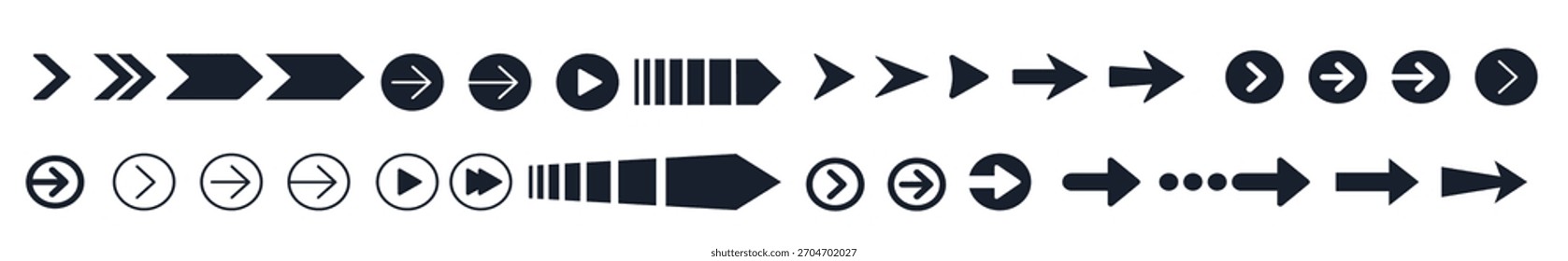 Arrow element icon set. Various arrows shape for infographic