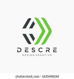 Arrow element logo design with hexagon concept.  logo symbol for logistics company, shipping company or delivery service. - vector