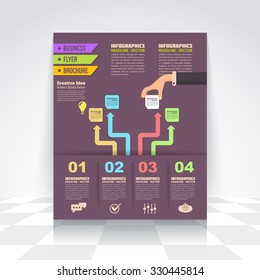 Arrow Elements Infographics Design Brochure, Cover, Flyer. Numbered Banner Template