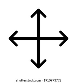 Arrow, enlarge, fullscreen icon vector image. Can also be used for arrows and signs. Suitable for use on web apps, mobile apps and print media.