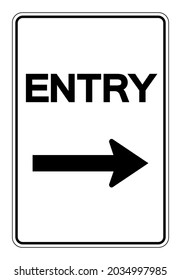 Arrow Entry Right Symbol Sign, Vector Illustration, Isolate On White Background Label. EPS10