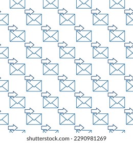 Arrow and Envelope vector Email Forward concept thin line seamless pattern