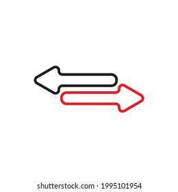 Arrow exchange icon  flat design illustration