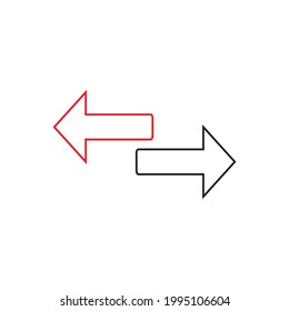 Arrow exchange icon  flat design illustration
