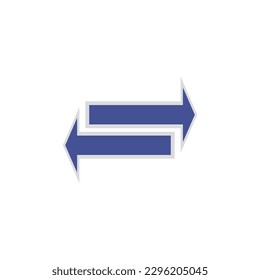 Arrow exchange icon flat design illustration
