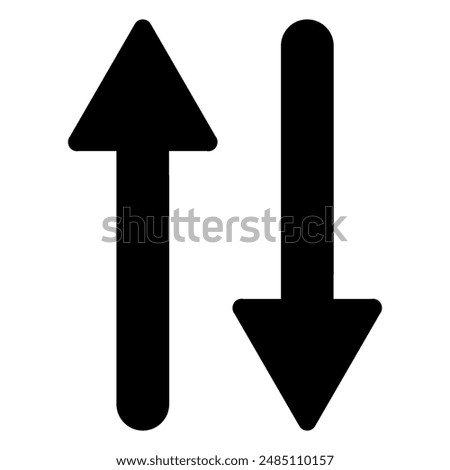 Arrow Exchange Vertical icon from Primitives Set drawn with black color on a white background, rounded corners