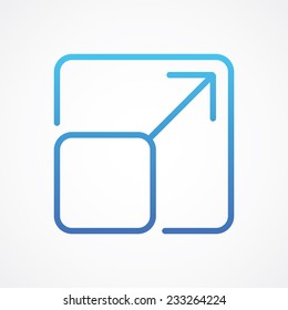 Arrow Expand Fullscreen Scale icon, vector illustration for web mobile application. Flat, Metro, Simple design style. ESP10