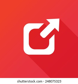 Arrow Expand Fullscreen Scale icon, vector illustration for web mobile application. Flat, Metro, Simple design style. ESP10. Long shadow effect