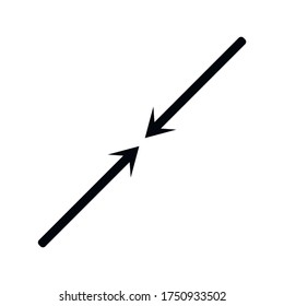 Arrow expand icon, flat design illustration