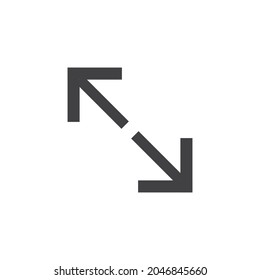 Icono de expansión de flecha, ilustración de diseño plano