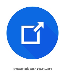 Arrow Expand Icon, Full Scree icon. screen Scale icon. pictogram icon on gray background. mobile application. Simple flat metro design style. Flat design style. Vector illustration