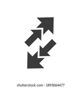 Arrow Expand Icon, Full Scree icon. screen Scale icon. pictogram icon on white background