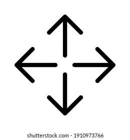 Arrow, expand, move icon vector image. Can also be used for arrows and signs. Suitable for use on web apps, mobile apps and print media.