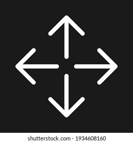 Arrow, expand, move icon vector image. Can also be used for arrows and signs. Suitable for use on web apps, mobile apps and print media.