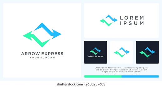 Arrow express logo design with left and right