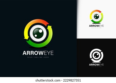 Arrow eye logo design with gradient