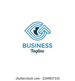 Arrow Up Eye Logo Design vector