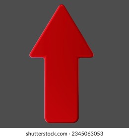 arrow facing up. red arrow facing up isolated against background. suitable for upload, download, grow, etc symbols