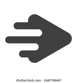 Vector de icono rápido de flecha. Logotipo del signo de velocidad rápida