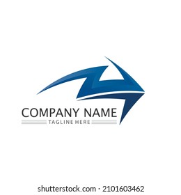 Pfeil und schneller Vektorgrafik-Symbol Logo-Vorlage Design