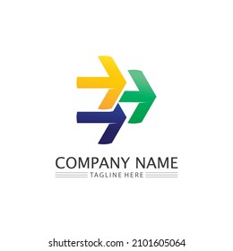 Arrow and faster vector illustration icon Logo Template design