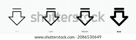 arrow fat line down icon. Thin, Light Regular And Bold style design isolated on white background