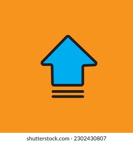 Arrow fat line up icon design features a thick upward-pointing arrow, indicating a major increase or progress in a certain metric.