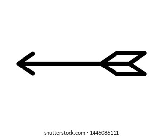 Arrow feather icon. Vector illustration cupid arrow isolated on white background.