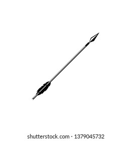 arrow with feather. simple black and white illustration. vector icon, symbol 