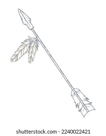 flecha con estilo boho de plumas