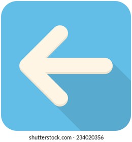 Arrow feft, modern flat icon with long shadow