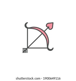 Arrow Filled Color Icon - Valentine's Day Elements Icon Set Vector Illustration