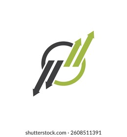 arrow finance logo vector icon illustration design.