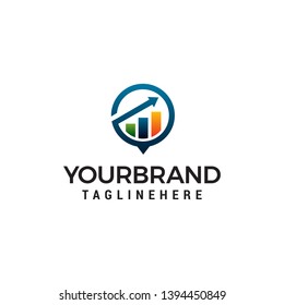 arrow Financial growth logo design concept template vector