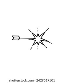 arrow with fire icon, vector best line icon.